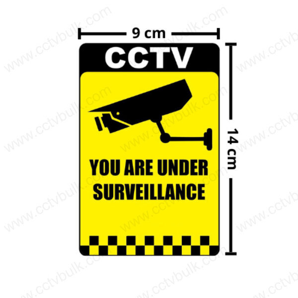Customize Cctv Sticker With Name / Brand 100set - 9x14 Cm, Reflective Matte Finish, Laminated Polyvinyl Chloride, Uv Resistant, Waterproof, Heat Resistant