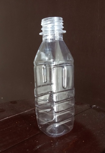Transparent PET Juice Bottle - 200ml Capacity, 28mm Neck Size, Square Shape, Lightweight 9g, Ideal for Juices and Beverages