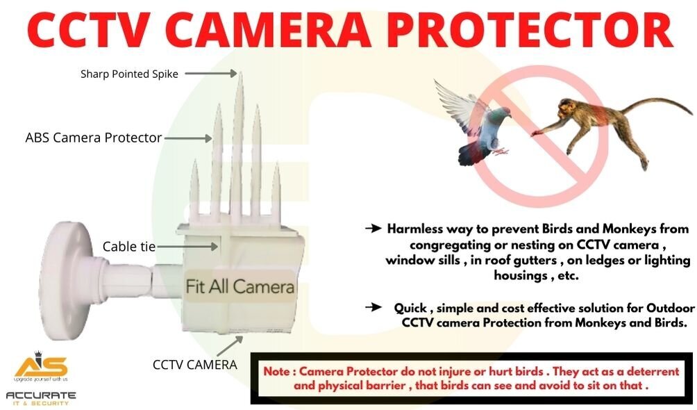 Cctv Camera Protector Abs Plastic 10set - White Color, Multi-purpose Deterrent For Monkeys & Birds | Simple Installation With Cable Ties