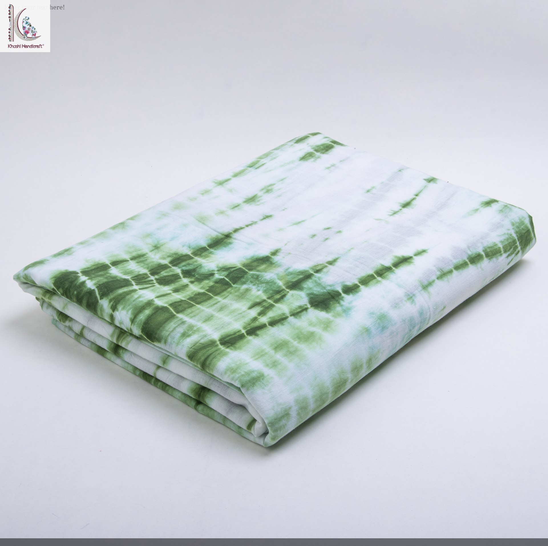 Khushi Handicraft - 100% Cotton Hand-tie Dyed Fabric | Leaf Green And White, Shrink-resistant, Casual Style For All Seasons