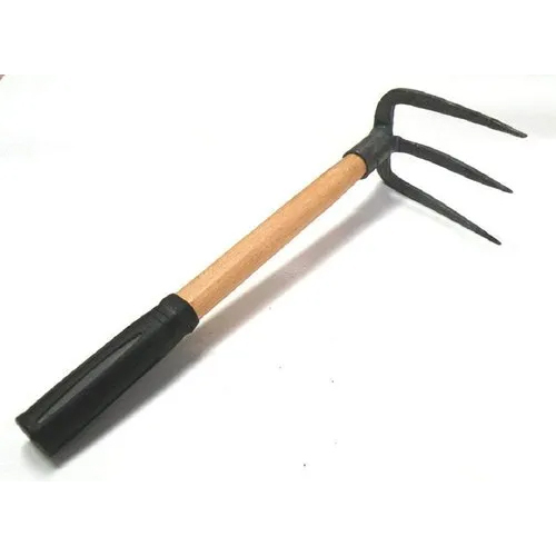 3 Progn Digging Fork - Mild Steel, 16 Inch Length, Polished Black Finish | Durable, Handcrafted, Sharp Tines for Effective Soil Penetration