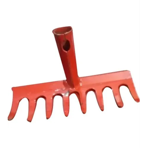 Iron Digging Fork - 8 Prong, Red Colour Coated Metal | Ideal Gardening Tool