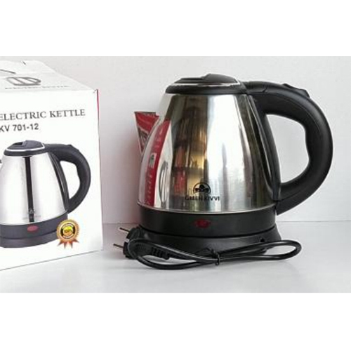 Black/Silver 701-12-Ss Electric Water Kettle 1.2 Ltr In Col Box 18 Pc Ctn