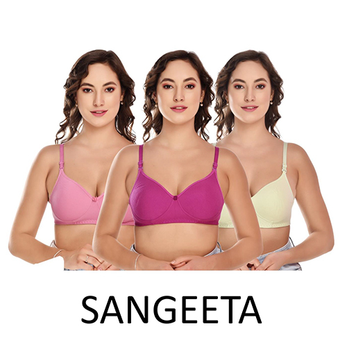 अलग-अलग रंगों में उपलब्ध संगीता नॉन पैडेड ब्रा