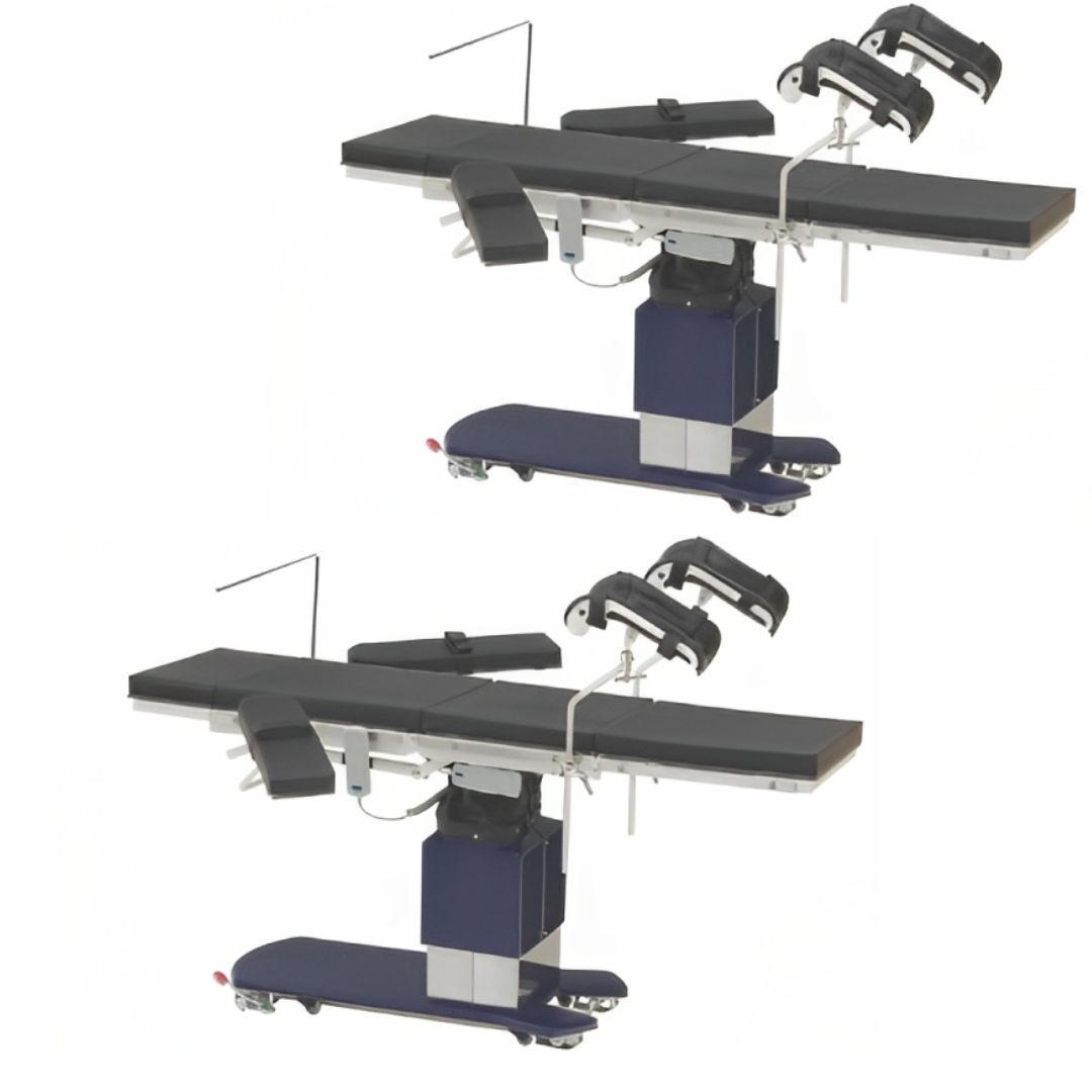 Electro-mechanical Operation Table - Ms Tubular Framework, X-ray Permeable 8 Mm Thick Top | Motorised Height Adjustment, Lateral Tilt, Trendelenburg & Reverse Trendelenburg, Detachable Head Rest And Leg Rest, Ss Side Rails