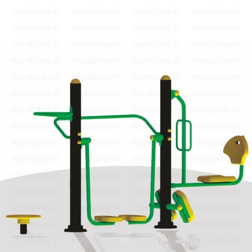 Outdoor Gym Rider - Weatherproof Body | 6.2ft X 8ft Safe Play Area, Adjustable Design With Durable Gi Pipes And Premium Rubber Handles