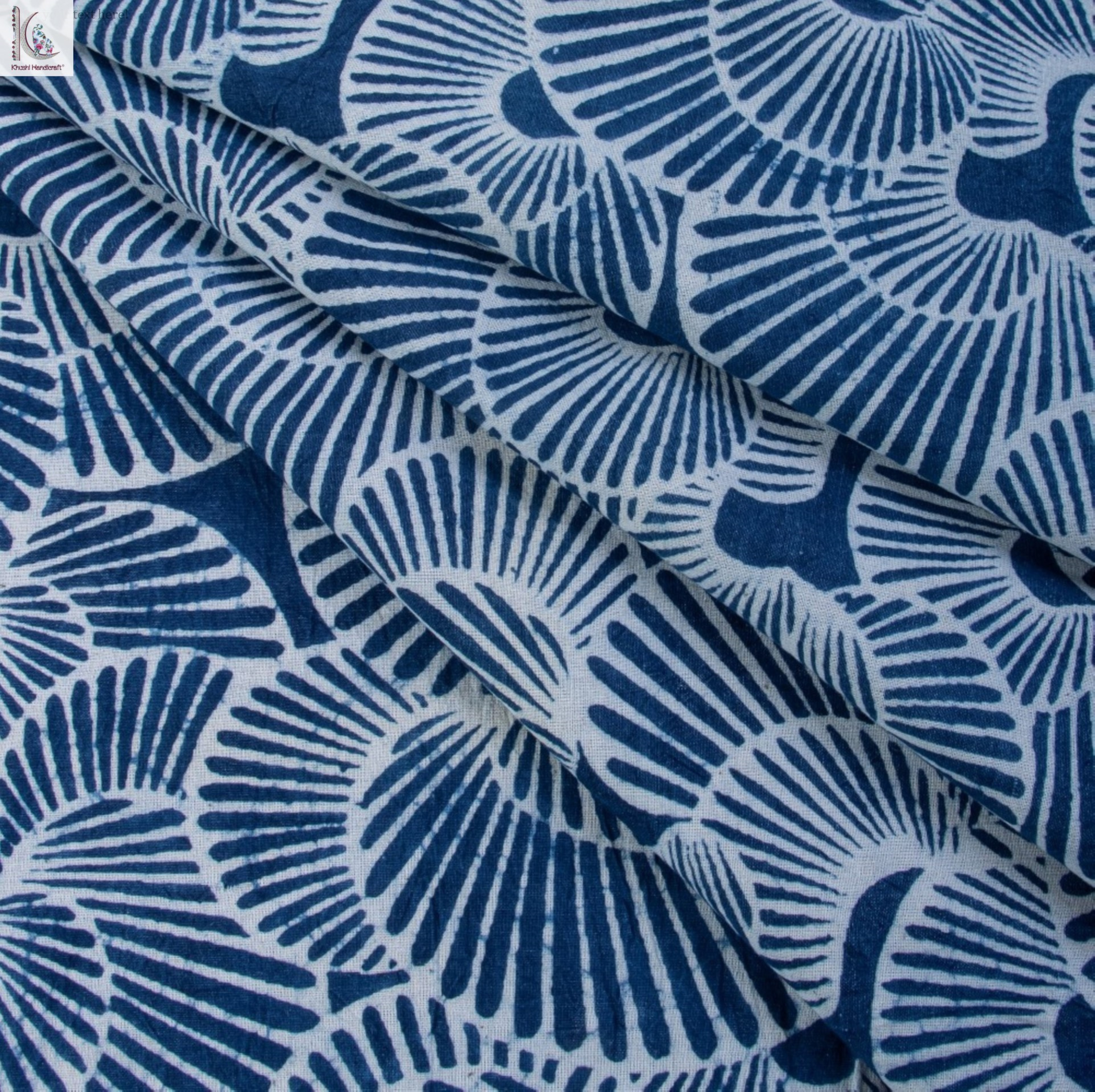 Cotton Hand Block Fabric - 100% Cotton, Light Weight, Blue Indigo Dye | Casual Style, Shrink-resistant, Suitable For All Seasons