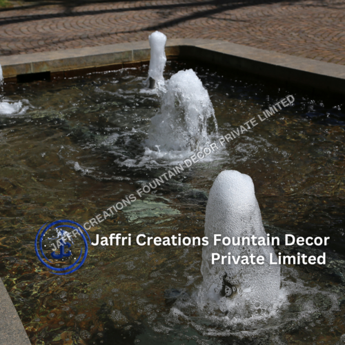 Geyser Jett Fountain - Stainless Steel, 10ft x 10ft Dimensions | Submersible Pump, 100 GPM Flow Rate, 50 dB Noise Level, 1 Year Warranty