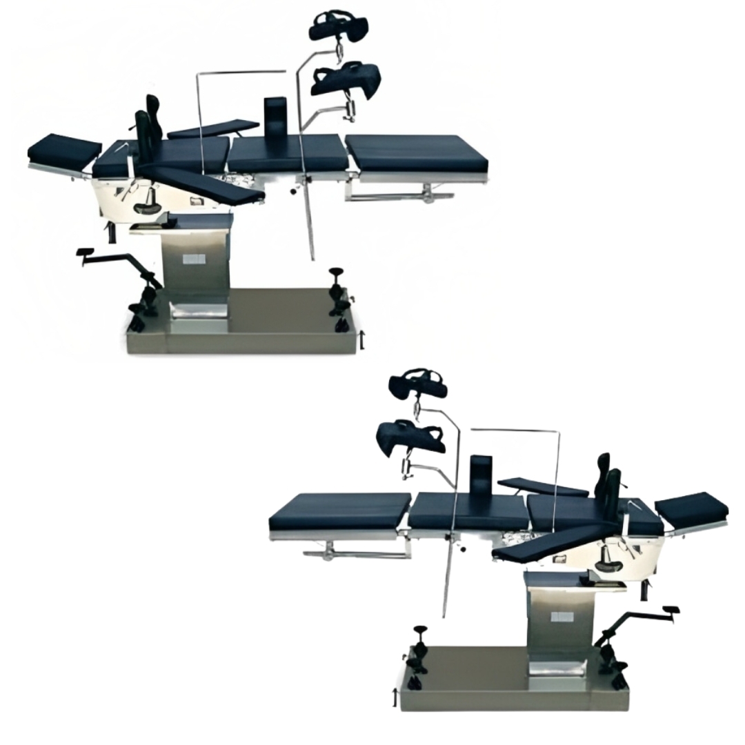 O.t Table C-arm Hydraulic - Radioluscent Top, Eccentric Tabletop, Rectangular Hydraulic Pump System | Heavy Frame For Gear Fixing, Multiple Tilt Functions