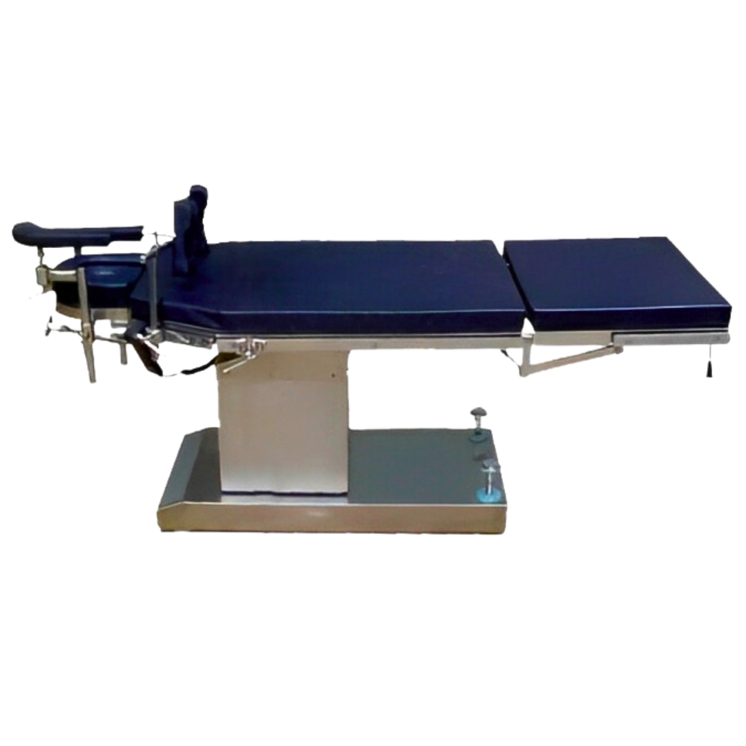 Opthalmic Ot Table Manual - Stainless Steel, Eccentric Base, Three Sectional Radio-translucent Top, Interchangeable Leg & Head Sections, Smooth Articulation