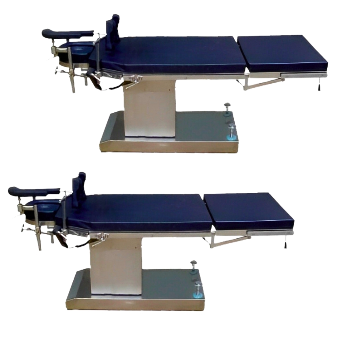 Opthalmic Ot Table Manual - Stainless Steel, Eccentric Base, Three Sectional Radio-translucent Top, Interchangeable Leg & Head Sections, Smooth Articulation