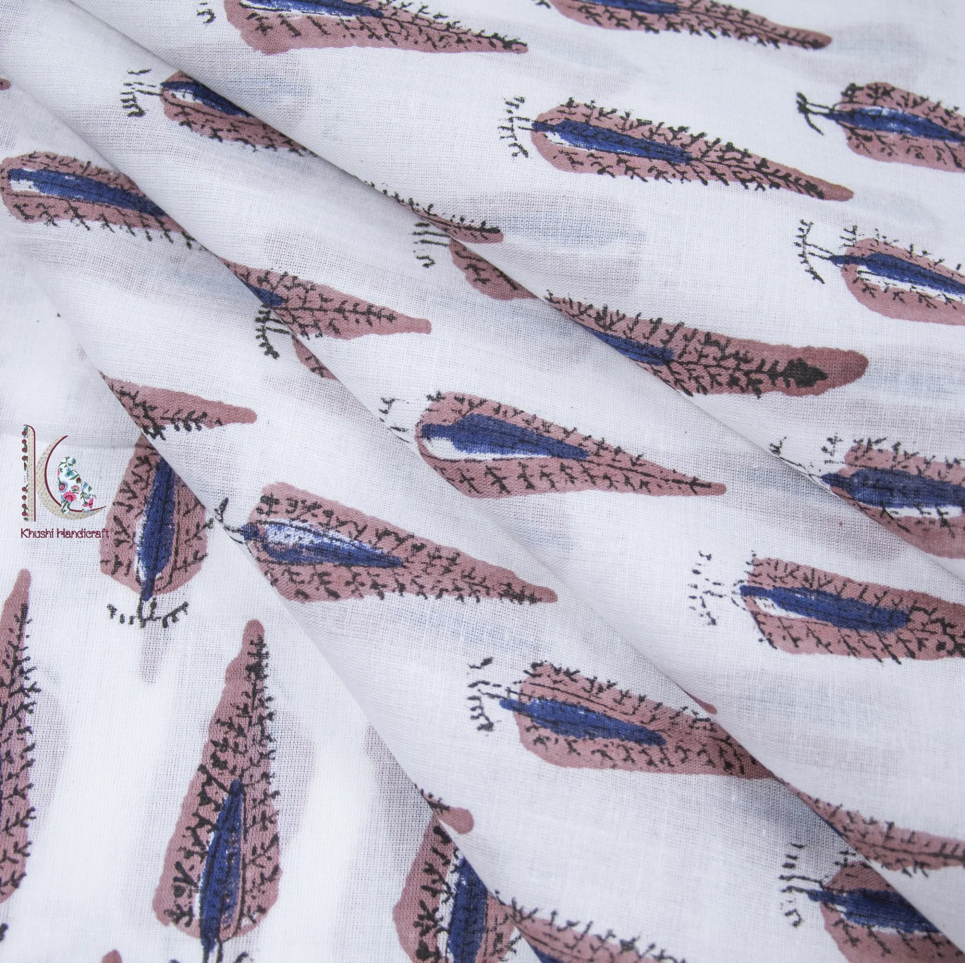 Hand Block Printed Fabric - Pure Cotton, Light Weight | Available In All Colors, Ideal For Suits, Kids Wear, And Bags