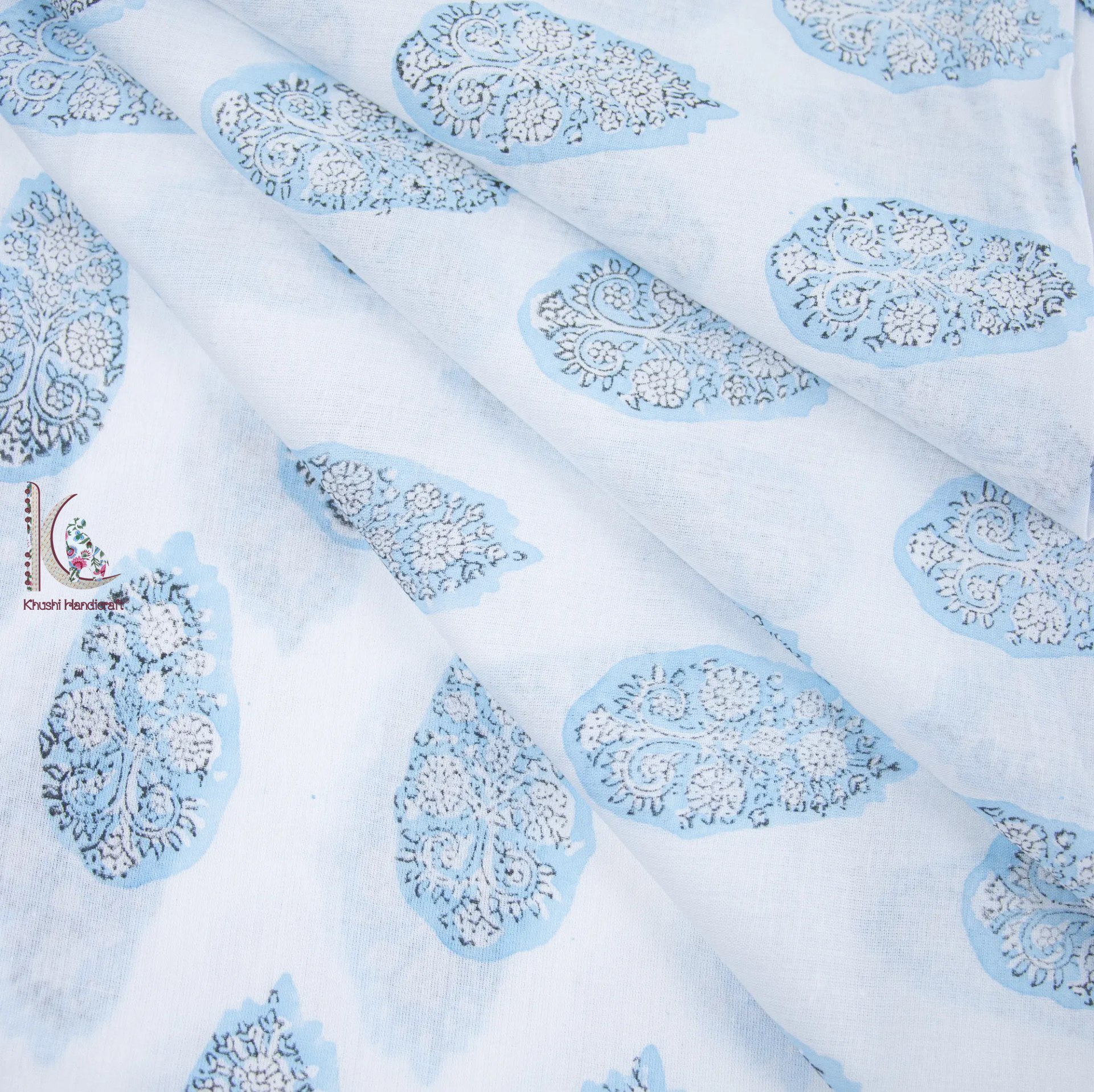 Jaipuri Block Print Soft Cotton Fabric - Pure Cotton, Unstitched, 44 Inch Width | Light In Weight, Quick Dry, Washable, Available In All Colors