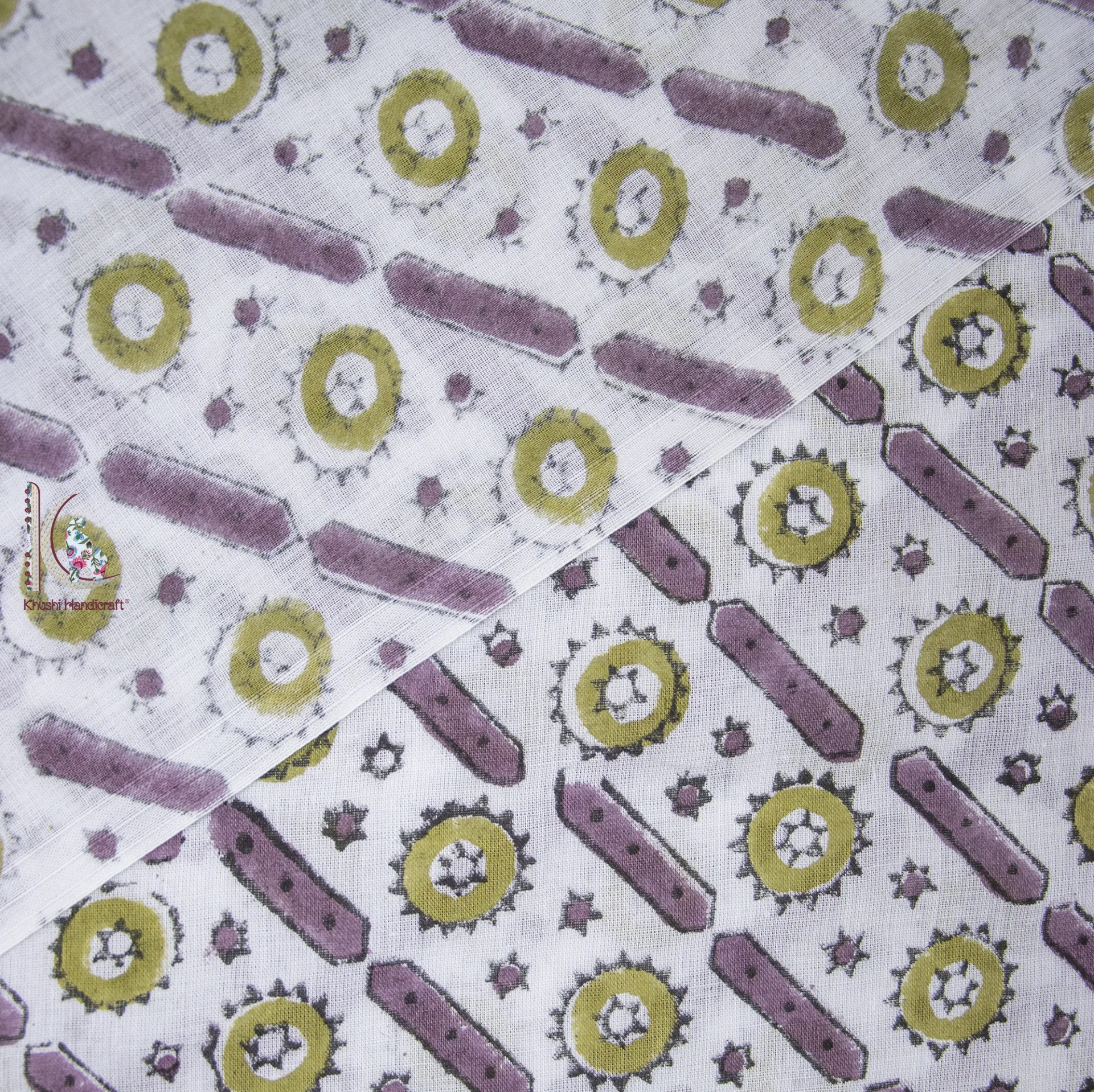 Hand Block Printed Unstitched Cotton Fabric - 44 Inch Width, Light Weight, All Color Options | Quick Dry, Washable, Ideal For Suits And Kids Wear