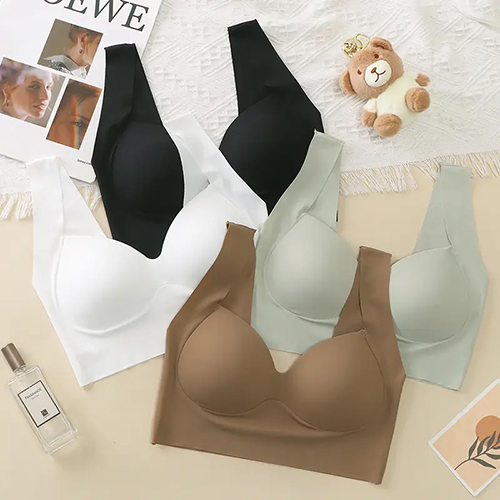 अलग-अलग उपलब्ध आइस सिल्क वन पीस फिक्स्ड कप सीमलेस हैवी पैडेड पुश-अप ब्रा