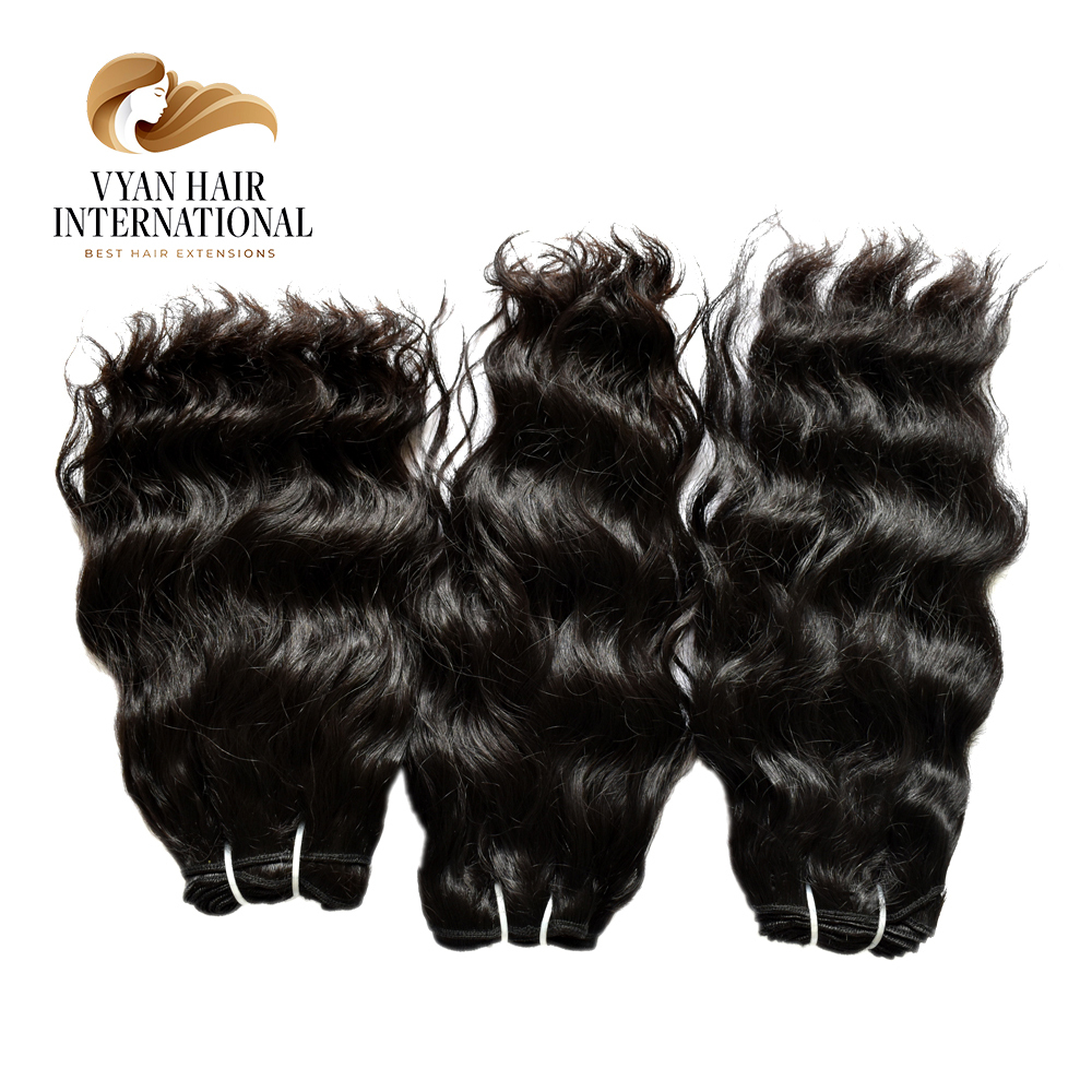 Remy Natural Virgin Raw Unprocessed Wavy Human Hair Extensions In India