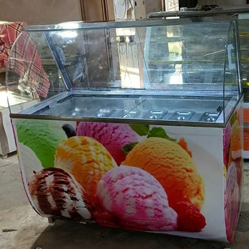 व्हाइट एसएस आइसक्रीम पार्लर डिस्प्ले काउंटर