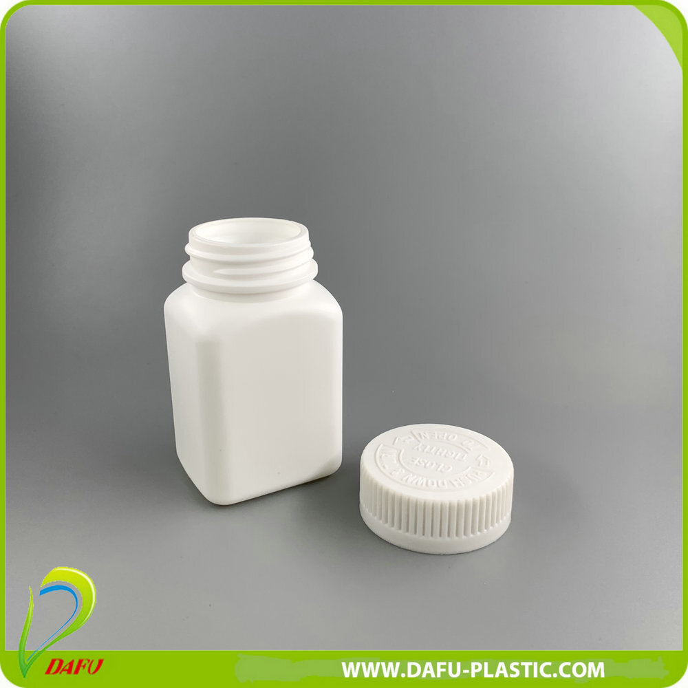White Bottle Packaging 100ml Pe Plastic Vitamin Bottle With Child Proof Cap