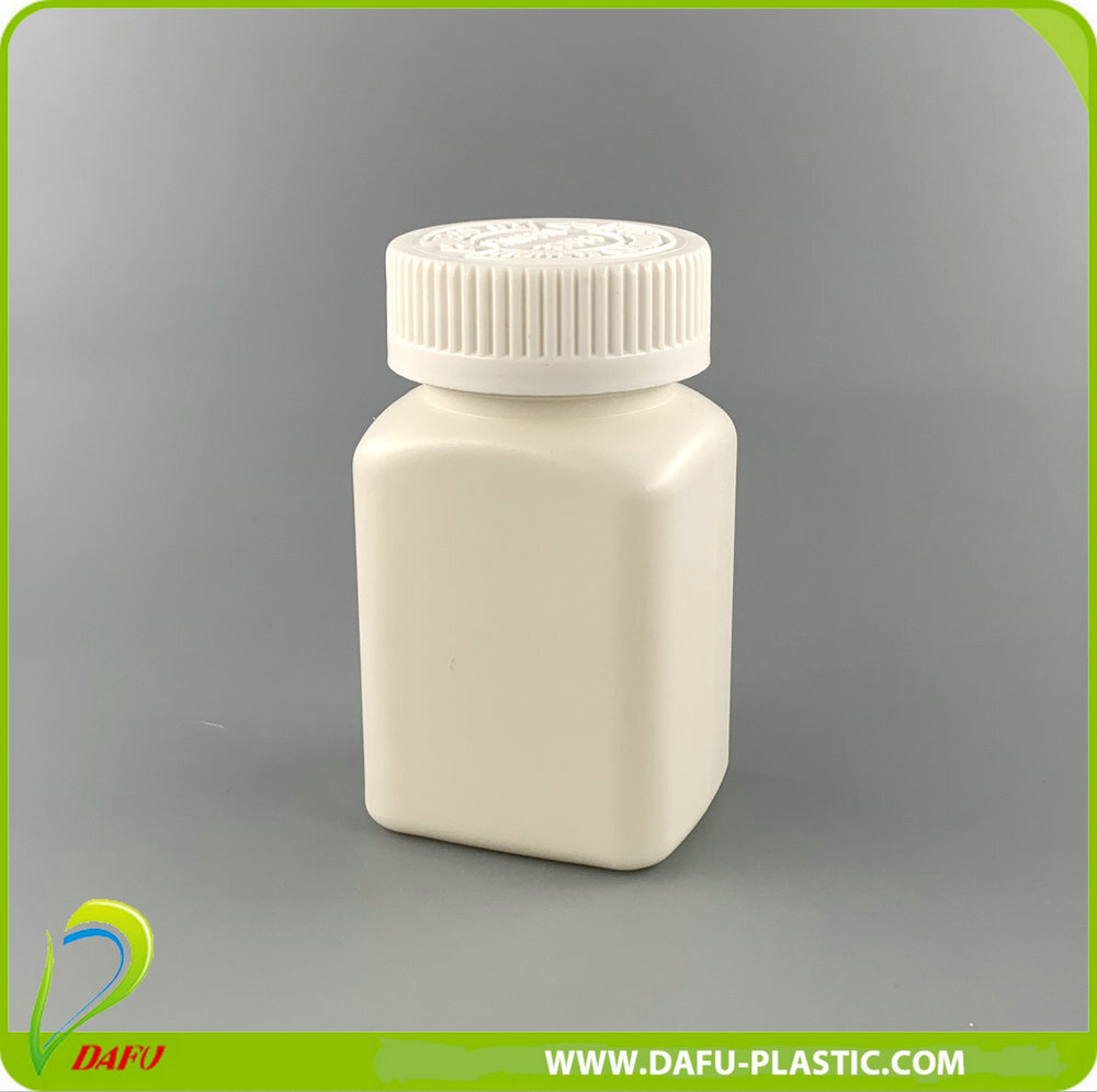 White Bottle Packaging 100ml Pe Plastic Vitamin Bottle With Child Proof Cap