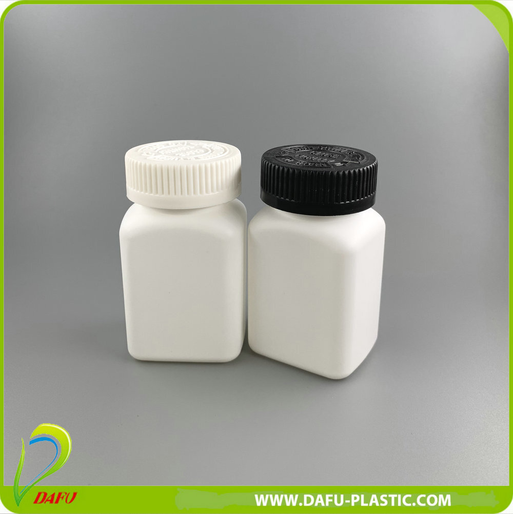 White Bottle Packaging 100ml Pe Plastic Vitamin Bottle With Child Proof Cap