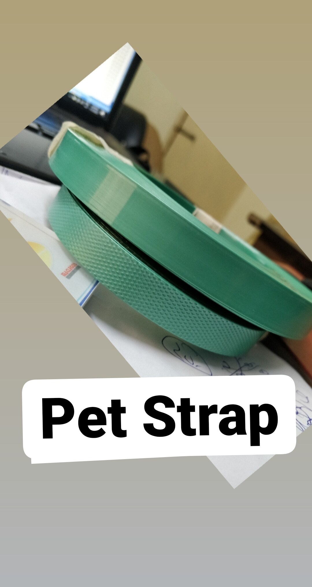 Pet Strap - Polypropylene 1/2 Inch Wide X 0.015 Inch Thick Green Color | 300 Lbs Tensile Strength 15% Elongation Roll Packaging