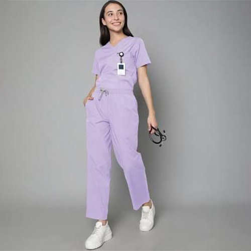 Cotton Light Purple Scrub Suit