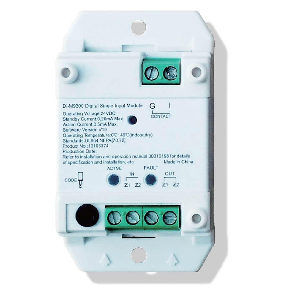 Di-9300e - Abs Material, 78mm X 45.3mm X 28.5mm, White Color | Electronically Addressable Input Module With Flexible Contact Options