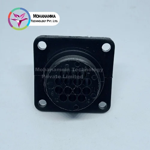 14 Pole Round Connector - Plastic Material, Polished Surface Treatment, Black Color | Warranty Included