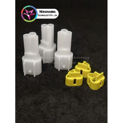 90S 3 Pole Male Waterproof Connector - Plastic Material, Polished Finish, Glossy White Color | Durable and Moisture-Resistant Design