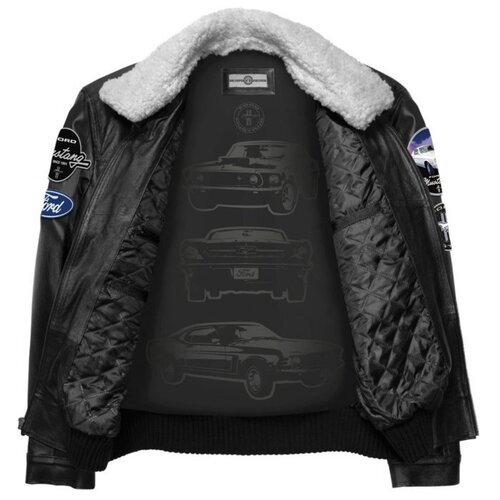 Imported Second Hand Used Adult Mustang Jacket - Leather, Adult Size, Black | Zipper Fastening, Casual Wear, Events, Mustang Design