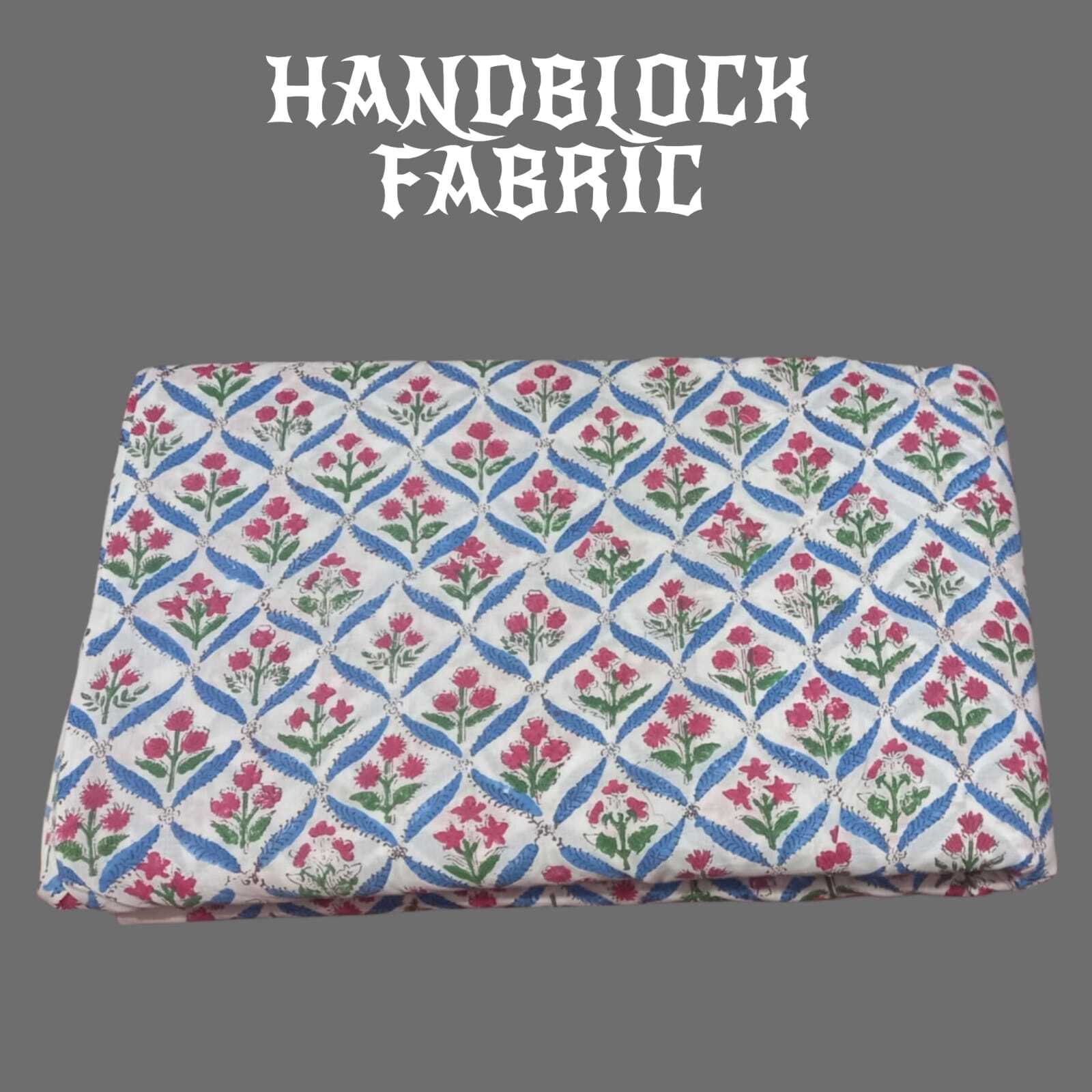 Hand Block Cotton Fabric - 60x60 Hand Block Design | 100% Cotton, Washable, Printed Pattern