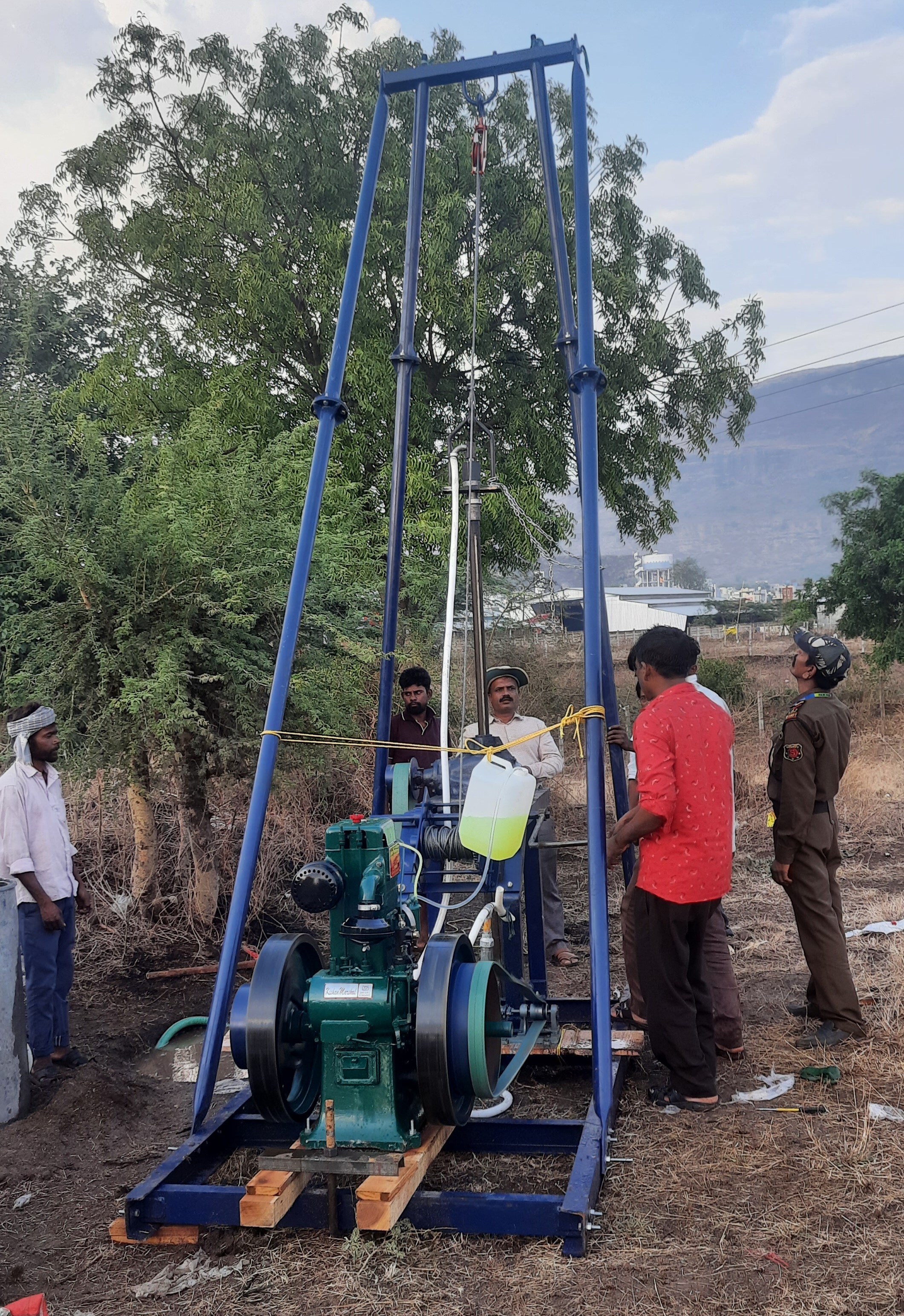 Calyx Rotary Drilling Rig For Soil Investigation In Geotechnical Laboratory - Material: Mild Steel