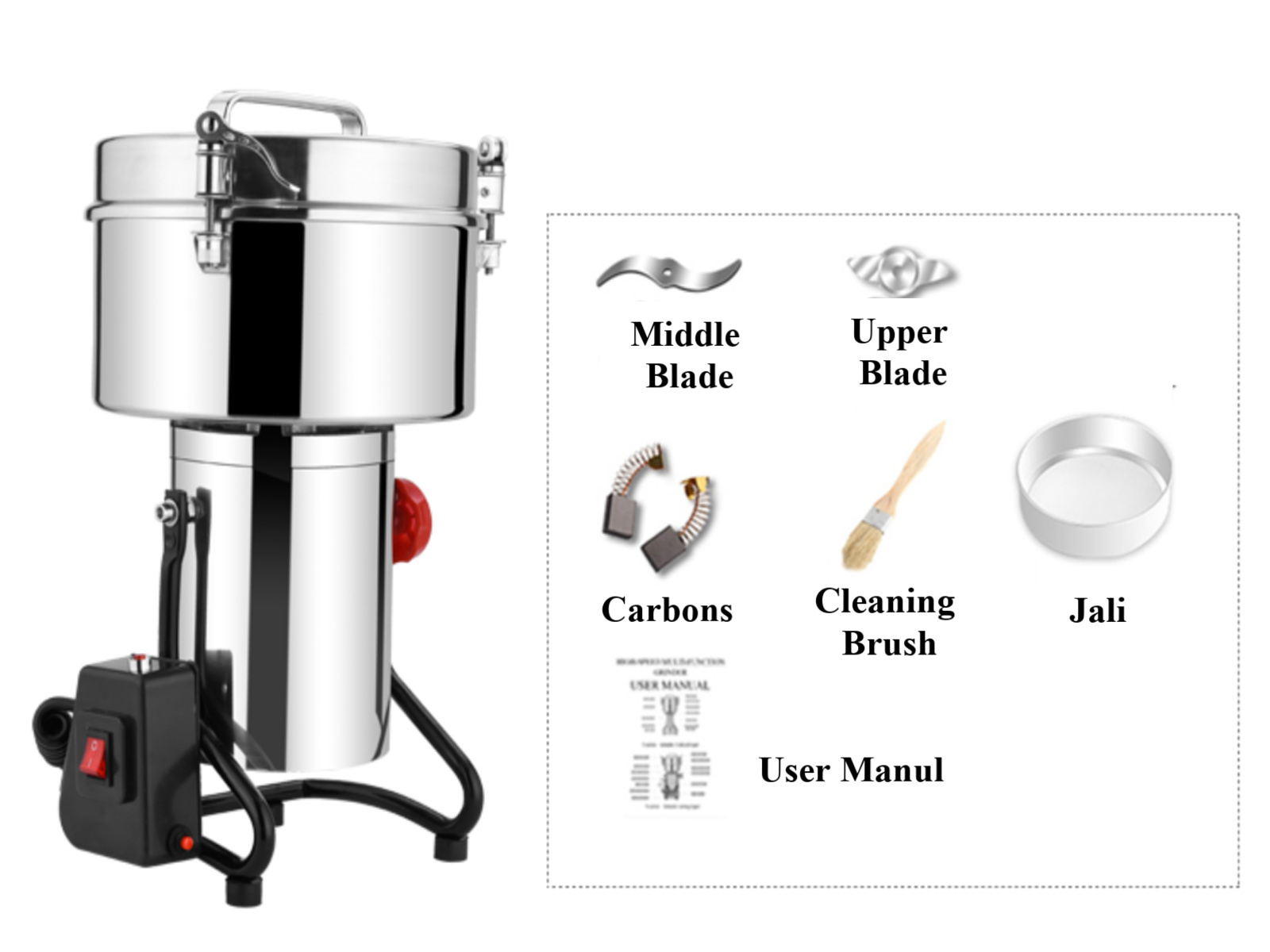 Imperium Stainless Steel Industrial Portable Masala Grinder Machine For Home And Business Use