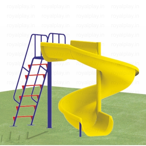 Frp Spiral Slide - H-5ft, W-6ft X L-9ft | Heavy Duty Fiber, Uv Stabilized Color, Capacity For 3-4 Children