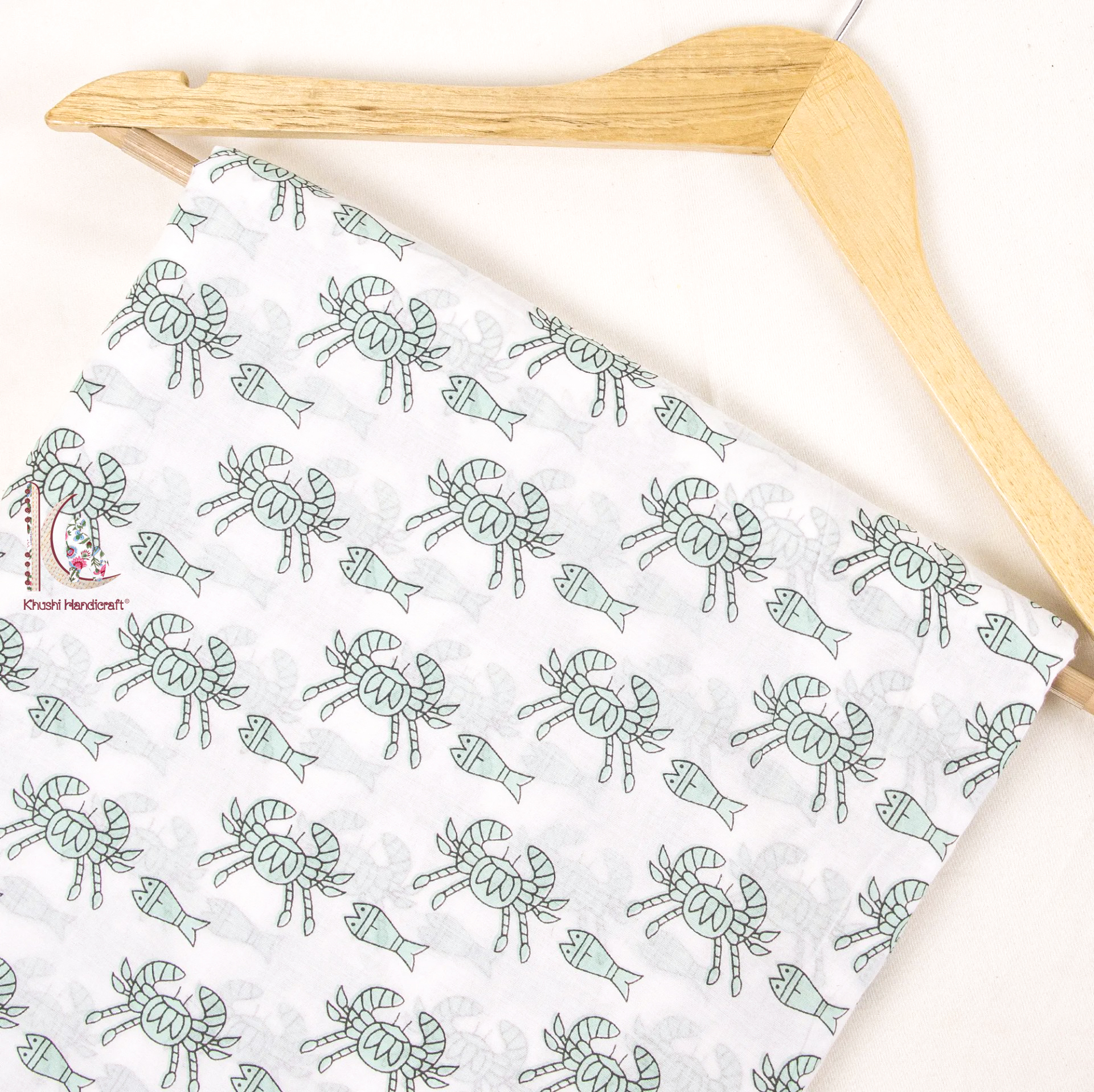 Beautiful Block Print Cotton Fabric - 44 Inch Width, Pure Cotton Material, Light Weight | Quick Dry, Washable, Ideal For Suits, Kids Wear, Bags