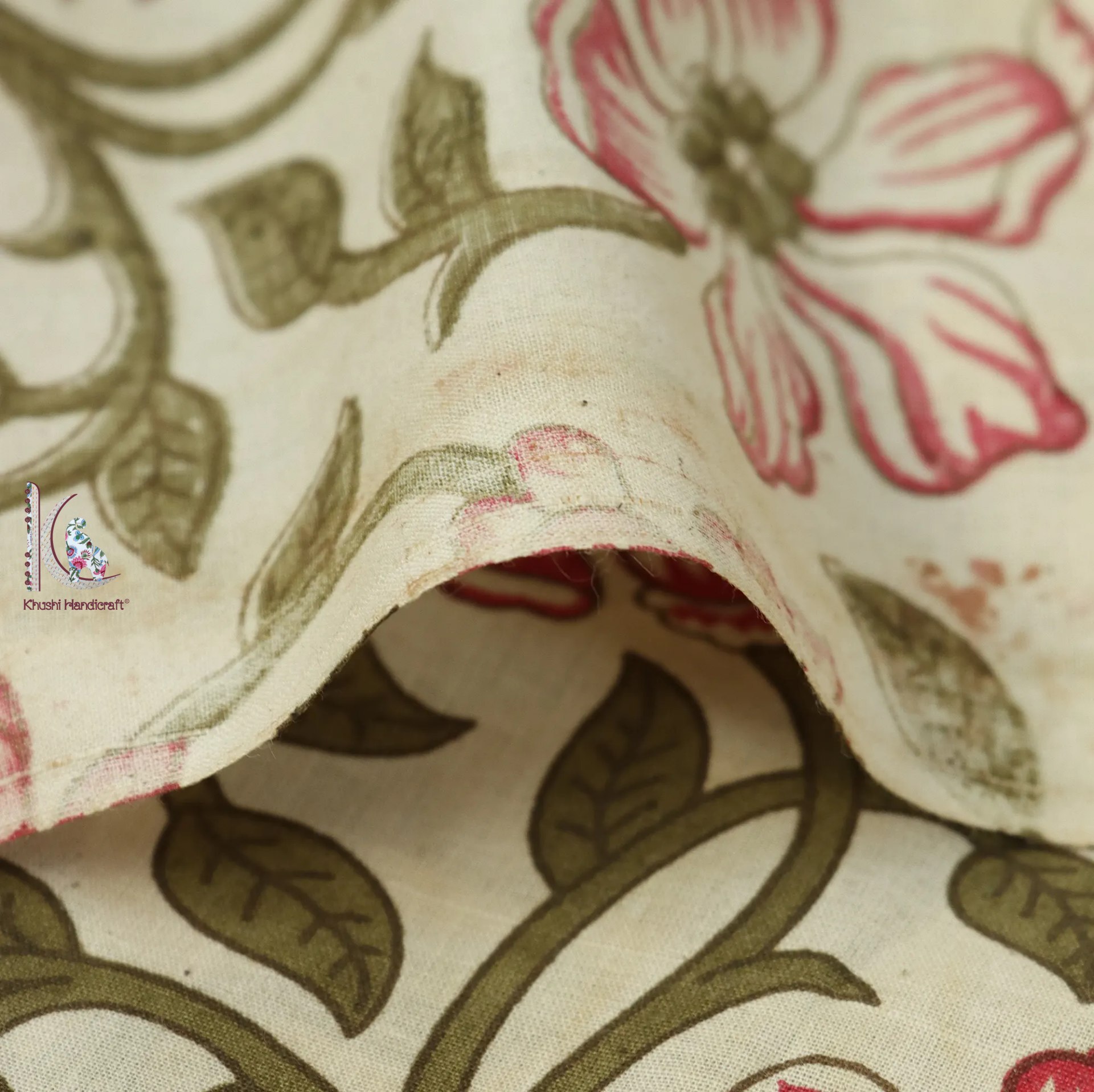 Floral Jaal Print Cotton Fabric - Pure Cotton Unstitched Width 44 Inch | Light Weight Quick Dry Washable Shiny Texture For Versatile Use