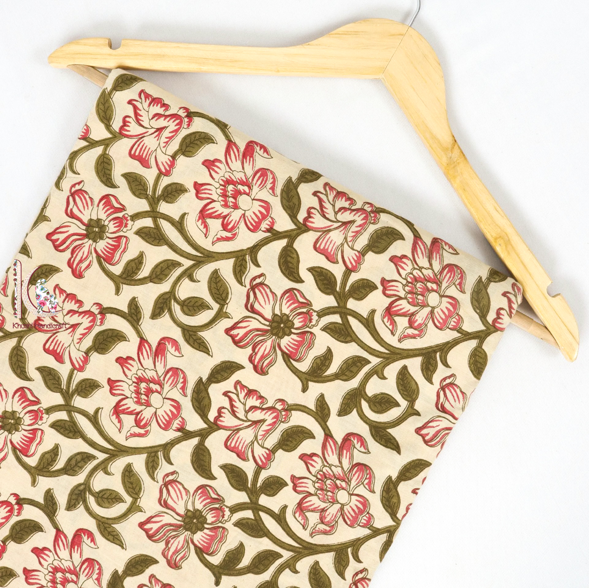 Floral Jaal Print Cotton Fabric - Pure Cotton Unstitched Width 44 Inch | Light Weight Quick Dry Washable Shiny Texture For Versatile Use