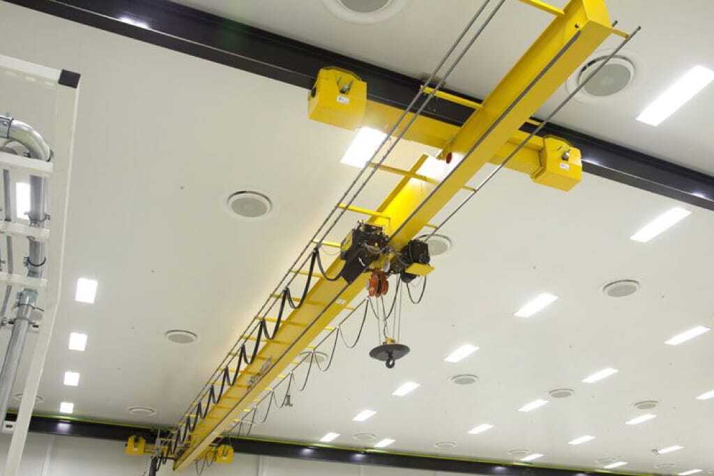 Yellow Industrial Underslung Crane