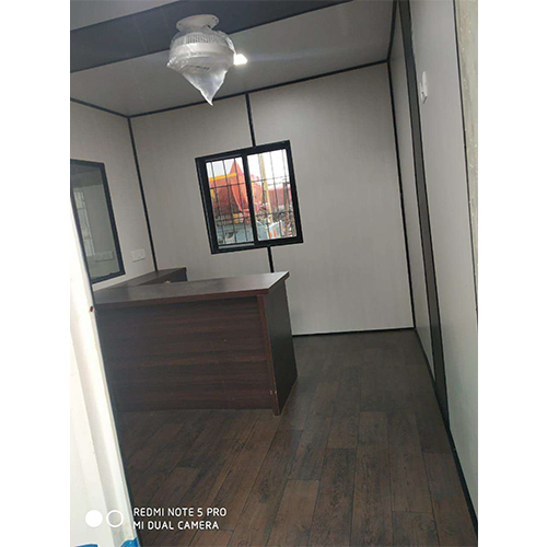 White & Blue Container Portable Office Cabin