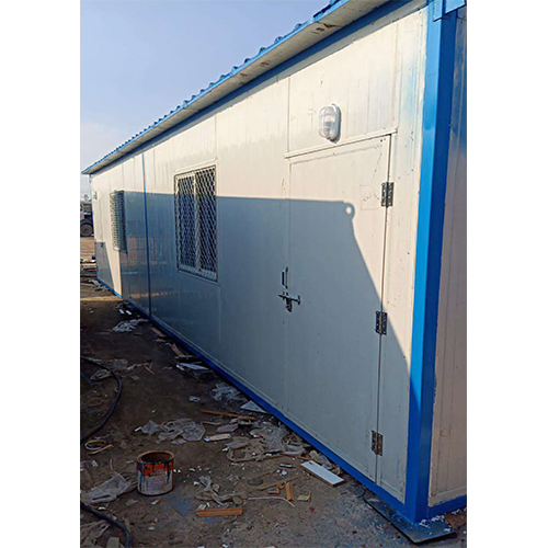 White & Blue Container Portable Office Cabin