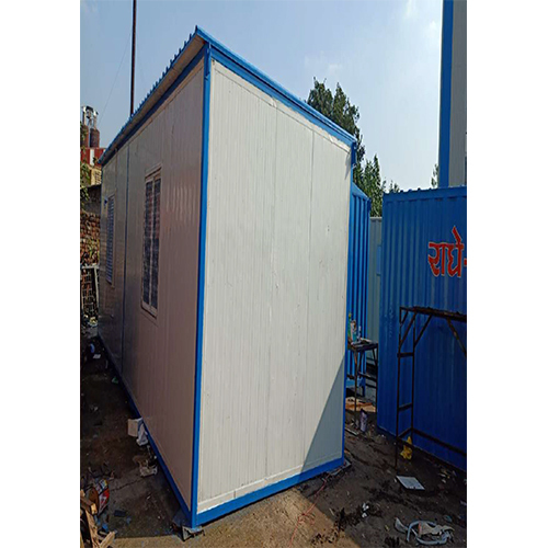 White & Blue Container Portable Office Cabin