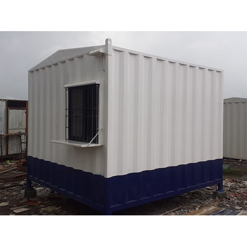 Ms Portable Security Cabin - Steel Container, Pvc Windows & Door | Wind Resistant, Sliding Window, White Color