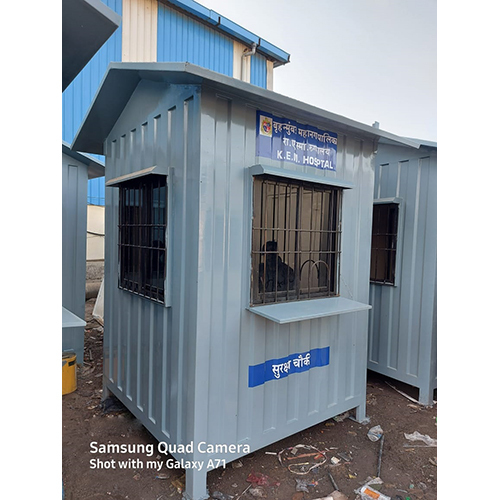 Ms Portable Security Cabin - Steel Container, Pvc Windows & Door | Wind Resistant, Sliding Window, White Color