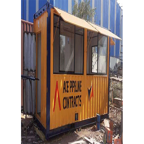 Ms Portable Security Cabin - Steel Container, Pvc Windows & Door | Wind Resistant, Sliding Window, White Color