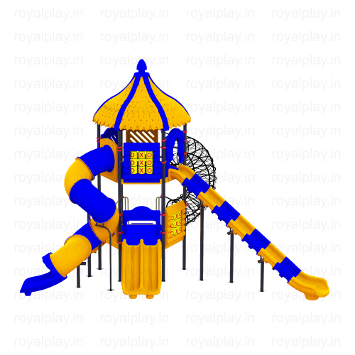 Deluxe Wave Slide - Gi Pipe With Heavy Duty Fiber | H-10ft X W-21in X L-20ft, Safe Play Area For 3-4 Children, Uv Stabilized Dual Color Design