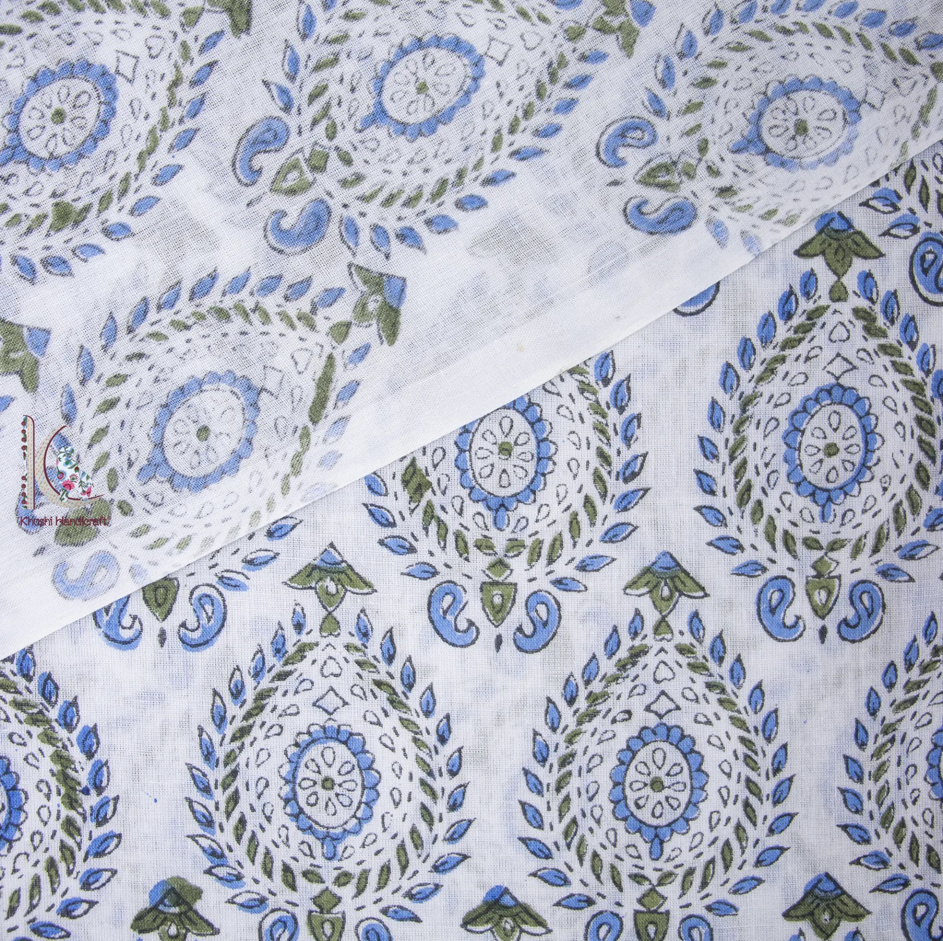 Beautiful Hand Buta Block Printed Unstitched Fabric - Pure Cotton, 44 Inch Width | Light Weight, Washable, Quick Dry, Natural Vegetable Dye