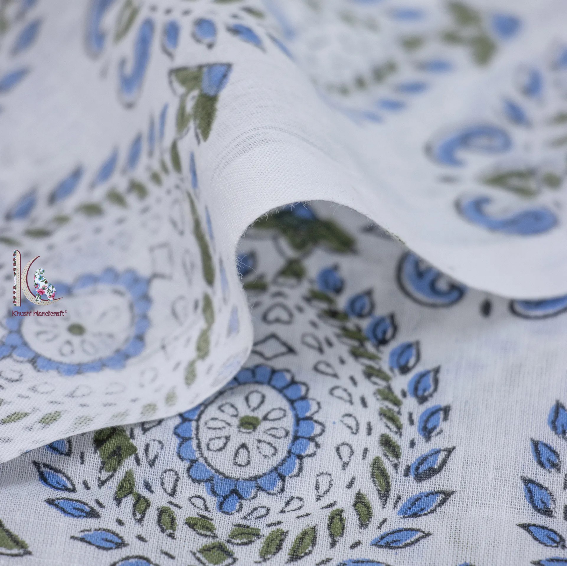 Beautiful Hand Buta Block Printed Unstitched Fabric - Pure Cotton, 44 Inch Width | Light Weight, Washable, Quick Dry, Natural Vegetable Dye