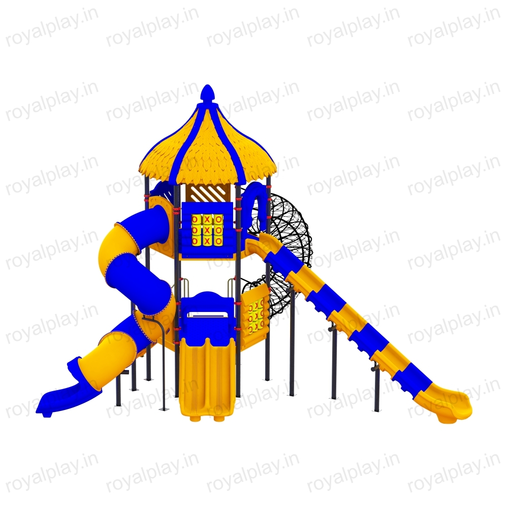 Children Outdoor Playground Equipment For Schools Four Unit Royal Maps 08 - Material: Roto
