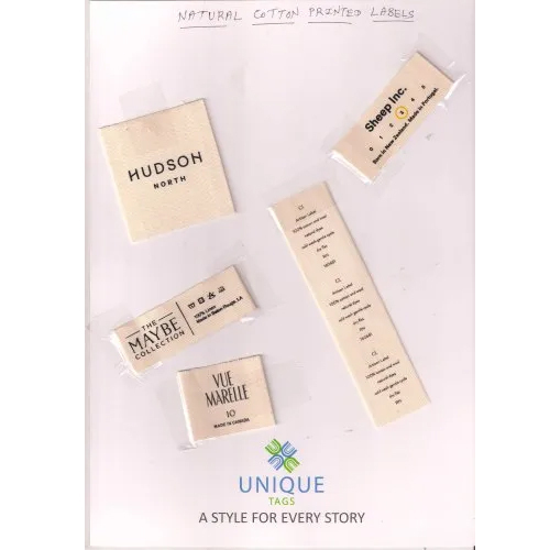 Printed Cotton Labels - Multicolor Rectangular Design, Flexible Thickness From 0.5mm To 5mm For Garment Industries