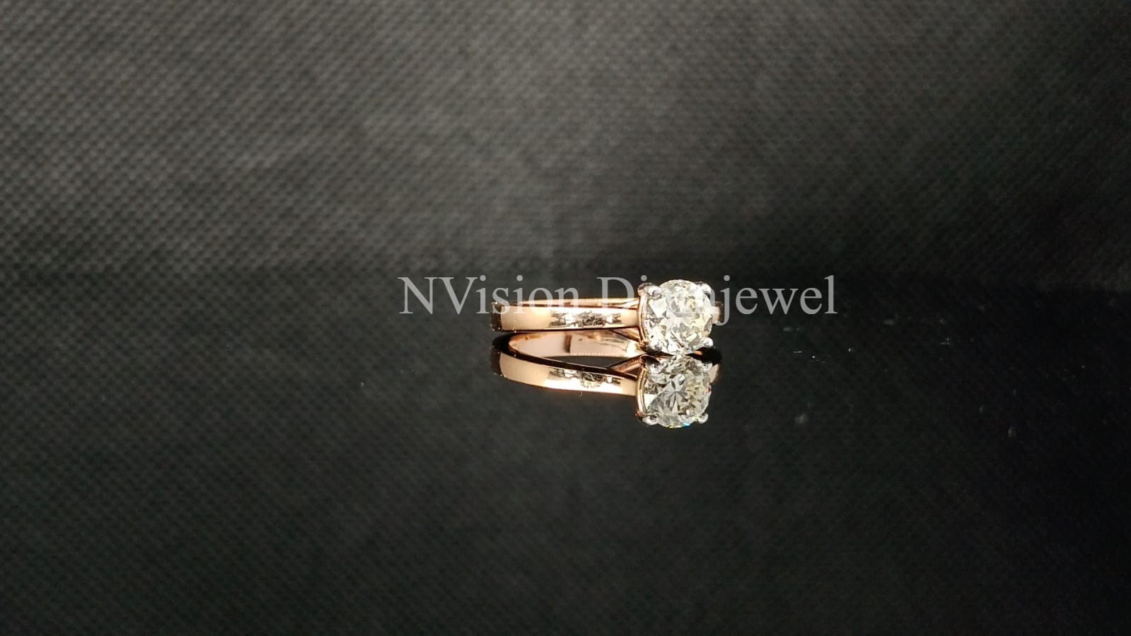 Rose Gold Natural Diamond Engagement Solitaire Ring - 0.90 Carat Vvs2 Clarity Round Brilliant Cut H Color